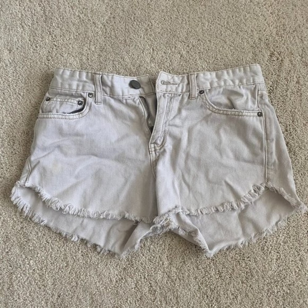Free People Light Wash Denim Shorts
